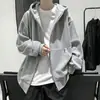 Sudadera con capucha para hombre, nuevo estilo otoño/invierno, moda coreana, top de moda, holgada y casual, prenda exterior de color liso
