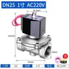 Válvula de Agua de Acero Inoxidable 304 220V Válvula Electromagnética Válvula de Tubería de Control Eléctrico Válvula de Agua Normalmente Cerrada Válvula de Aceite