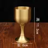 Copa de Vino de Latón, Copa de Cobre Puro, Juego de Copas de Vino Extra Grandes Estilo Antiguo Vintage, Decoración Artesanal