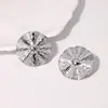 Pendientes de Acero Inoxidable de Venta Caliente Europeos y Americanos para Mujer, Modernos y Versátiles, Creativo Diseño de Hoja de Loto, Joyería de Mano de Acero de Titanio Dorado de 18K Que No Se Desvanece