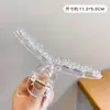 Presilha de cabelo garra para primavera e verão, grampo de cabelo feminino, estilo coreano, novo modelo 2026, preto, elegante, adiciona volume, presilha tubarão extragrande