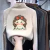 Camiseta interior de forro polar con cuello alto medio para niñas, nuevo estilo otoño/invierno, camiseta casual de manga larga moderna y versátil, top cálido para bebés