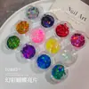 12 Grades de Lantejoulas para Nail Art Borboleta Olho de Cavalo Quadrado Mosaico Laser Unhas Vestíveis DIY Lantejoulas para Nail Art de Halloween