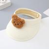 Sombrero de verano para niños, protector solar, para niños y niñas, sombrero de paja para bebés, plegable, vacío, con la parte superior, parasol, sombrero de oso, venta al por mayor
