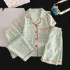 Pijama para niñas, algodón nube de manga corta estilo verano, conjunto de tres piezas para niños, estilo nuevo, conjunto de ropa de casa de princesa Gato KT para niñas