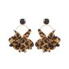 Pendientes de Aro Grande con Estampado de Leopardo Exagerado Europeo y Americano Pendientes Cuadrados Incrustados con Piedras Preciosas Sintéticas Venta al por Mayor Transfronteriza de Aliexpress