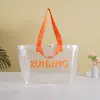 Bolsas de Mano Transparentes Tejidas con Logo Personalizado para Exposiciones, Eventos, Regalos y Compras; Bolsas de Tote Tejidas Llamativas Hechas a Medida
