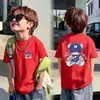 Ropa infantil camiseta de manga corta para niños ropa de verano 2026 nuevo modelo para niños, tops de verano de algodón puro para niños mayores, camiseta de moda