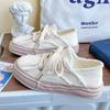 Zapatos de lona Baikuan primavera y otoño nuevos transpirables finos de doble uso para mujer, zapatillas de media caña, diseño de nicho, casual, para Instagram, zapatos blancos, moda