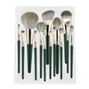 Green Cloud Kit de 14 Pincéis de Maquiagem, Kit Completo Incluindo Pincel para Pó, Pincel para Base, Bolsa de Pincéis Pu, Kit de Barril, Kit de Pincéis de Maquiagem Portátil