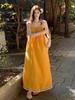 Vestido de Tirantes con Borlas Amarillas para Mujer en Verano, de Alta Gama y Super Bonito, Falda Larga Casual y Versátil para Vacaciones en la Playa