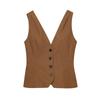 Ropa Europea y Americana Transfronteriza 2025 Verano Nuevo Diseño Nicho Elegante Camisola con Cuello en V 3503586