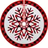 Falda para árbol de Navidad, falda redonda para base de árbol de decoración navideña, falda para árbol de tela con diseño de Papá Noel y muñeco de nieve, 120 cm de diámetro