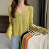 Cardigan de Malha de Seda Gelada Estilo Coreano de Verão para Mulheres, Jaqueta Outerwear Fina Curta com Proteção Solar, Factory de Tops Cover-Up