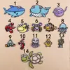 Parches Bordados al por Mayor Transfronterizos Insignias Bordadas por Computadora Dibujos Animados Versión Q Criaturas Marinas Decoración de Ropa Pegatinas de Parche DIY