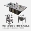 Nueva Mesa de Té de Pizarra Estilo Chino Mesa de Té Moderna para el Hogar Combinación Integrada de Mesa y Sillas Oficina Balcón Sala de Estar Juego Completo
