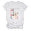 Amazon ebay verão novo feminino versátil ma mama mãe bruh gola redonda manga curta camiseta
