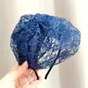 Nuevo Sombrero de Primavera y Otoño de Moda Transpirable de Hilo de Doble Capa para Cubrir el Cabello Blanco, Media Boina de Estilo Occidental con Banda Ancha para la Cabeza, Banda para la Cabeza Versátil, Tocado para Mujer