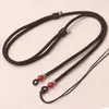 Cordón de correa cruzada con cuentas Dzi con anillo de hebilla de seguridad, cadena para la clavícula con cuentas redondas, cordón de joyería de jade tejido a mano para hombres y mujeres, venta al por mayor