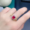 Explosiones nuevo anillo de rubí ardiente plata S925 para mujer piedra principal 7*9mm transfronterizo popular una generación de outlets de fábrica