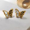 Brincos Borboleta em Prata S925 Original com Design Vintage Gravado Brincos de Moda de Nicho Brincos Elegantes Novos 2738
