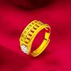 Anillo de ábaco para hombre de oro de arena de Vietnam, chapado, doble cruz, joyería transfronteriza, anillo, apertura de fábrica de venta al por mayor