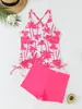 Traje de baño de dos piezas para mujer estilo europeo y americano 2026, Tankini con estampado, Traje de baño de comercio exterior transfronterizo de Amazon