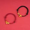 Pulsera de Calabaza Dorada Arena con Hilo Rojo para Año Nuevo y Año del Zodiaco, Joyería Fina de Lujo de Gama Alta de Nicho para Mujer