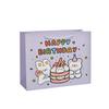 Lindo Bolso de Mano de Dibujos Animados Creativo Pintado a Mano de Gato y Perro, Conveniente Bolsa de Papel Kraft Gruesa para Regalo de Cumpleaños, Exquisita Bolsa de Papel
