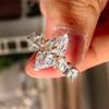 Cao Shiwish Nuevo Anillo de Boda Simple Anillo de Compromiso de Zircón con Forma de Ojo de Caballo Más Vendido Joyería Nupcial Más Vendida