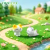 Figuras Creativas Lindas de Gatito y Conejo para Micro-Paisajismo, Decoración de Jardín DIY, Mini Adornos de Coche