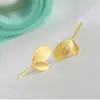 Pendientes de Plata de Ley 925 con Forma de Hoja Chapados en Oro Venta al por Mayor Estilo Coreano Moda Elegante Sencillo Joyería de Plata de Ley Pendientes Versátiles