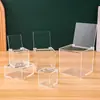Exquisita Caja Cuadrada Transparente de Plástico Tapa abatible Hecha a Mano Almacenamiento de Joyería Cosméticos Acrílico Caja para Reptiles Betta