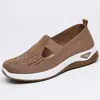 Zapatos de Otoño Transpirables de Suela Suave para Madres de Mediana Edad y Mayores, Zapatos Casuales de Mujer Transfronterizos, Zapatos de Tela para Mujer Versátiles Slip-On