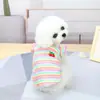 Ropa de Perro Estilo Verano Delgado Vestido de Princesa para Perros Pequeños con Tirantes para Bichón Frisé y Gatos, Bordado Rayado de 24 Colores con Diseño de Cereza