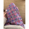 Pijama de Cuadros Estampados Estilo Coreano para Mujer 2026 Primavera y Otoño Nuevo Talla Grande Casual Manga Larga Pantalón Largo Conjunto de Ropa para el Hogar
