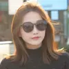 Novos Óculos de Sol Cor de Chá Estilo Japonês Moda Coreana para Mulheres Rosto Versátil Emagrecedor Armação Preta de Alta Qualidade Retrô Proteção UV
