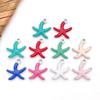 10 Colgantes Esmaltados Goteando Aceite de Acero Inoxidable Multicolor Serie Vida Marina DIY Estrella de Mar Cangrejo Pez Accesorios Colgante