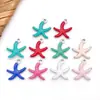 10 Tipos de Colgantes Mini de Vida Marina con Goteo de Aceite Esmaltado Estrella de Mar Pulpo Colgantes Hechos a Mano DIY Pendientes Collares Amuletos