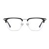 Gafas de miopía de media montura lineal para cejas ultraligeras para hombre, montura ocular grande facial, potencia ajustable suave, protección ocular contra luz azul para mujer