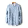 Suéter de Lana Baicai Rong para Hombre, Nuevo Otoño/Invierno, Grueso, Cuello Redondo, Manga Larga, Jersey de Punto Trenzado para Hombre