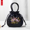 Bolsa de Mão Pequena Bordada à Mão Estilo Étnico Antigo para Compras de Meia-Idade e Idosos Troco Celular Bolsa Feminina Bolsa de Mão da Mãe