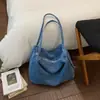 2026 Bolso de Hombro de Mezclilla Lavada Estilo Japonés Bolso Tote Rayado Casual Versátil Gran Capacidad Bolso de Mano para Hombro Bolso de Lona