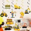 Decoración de Cumpleaños para Niño Fiesta de Vehículos de Ingeniería de Construcción Grúa Espiral Excavadora Espiral de PVC Decoración de Pastel Grúa