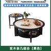 Mesa de Centro de Madera Maciza de Segunda Mano para Sala de Estar, Adecuada para Apartamentos Pequeños, Mesa Lateral para Sofá, Modelo Nuevo 2026, Mesa Redonda Estilo Americano con Encimera de Roca