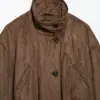 Venta al por mayor de ropa para mujer estilo europeo y americano transfronteriza, chaqueta elegante con cinturón y efecto de textura de gamuza 6318242