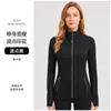 Ropa de Yoga de Lunares Pantalones Ajustados para Mujer Chaqueta Cardigan de Cuello Alto Conjunto de Ropa Deportiva de Yoga Chaqueta con Cremallera