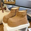 Botas curtas quentes estilo Birkenstock com sola grossa, forradas de pelo, para aumentar a altura, para mulheres, 2026, novas botas de neve de inverno, sapatos de algodão