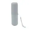 Vaso de Viaje Simple para el Hogar, Vaso para Enjuague Bucal, Caja de Almacenamiento para Cepillo de Dientes y Pasta de Dientes, Caja para Pasta de Dientes, Portátil, Raya Vertical
