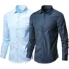 Camisa Blanca para Hombre, de Manga Larga, Anti-arrugas, Formal de Negocios, Corte Ajustado, Estilo Coreano, Camisa de Traje Casual Profesional, Ropa de Trabajo, Blanca para Hombre